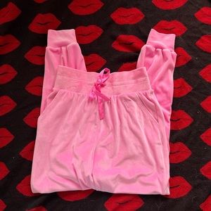 Victoria’s Secret pink velour jogger pants XS